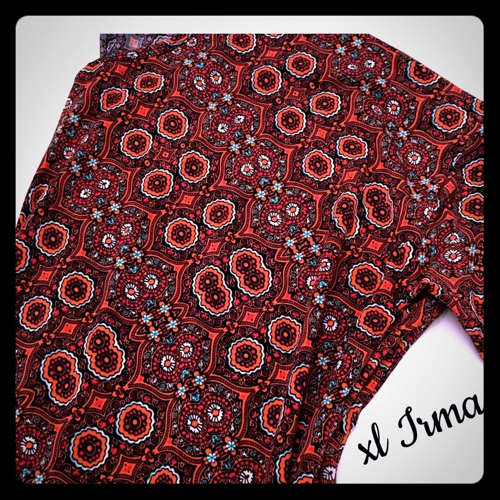 Lularoe Irma Red Medallion Print NWT